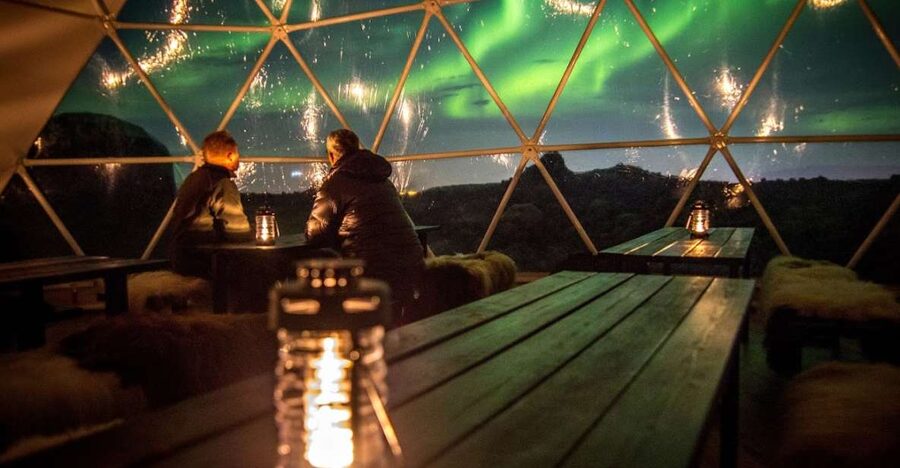 Aurora Basecamp: Northern Lights Nighttime Observation Tour - The first welcome: hot chocolate under a dome