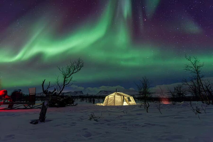 Aurora Snowmobile Sled Tour - Settling into the snowmobile sled