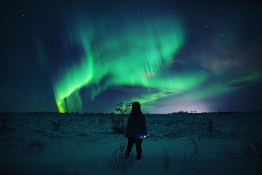 From Alta: Nighttime Northern Lights Spotting Tour - Riding toward the fjord and mountain viewpoints