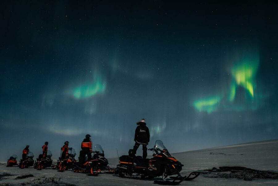 From Alta: Northern Lights Night Adventure By Snowmobile - Leaving Alta for the old postal road