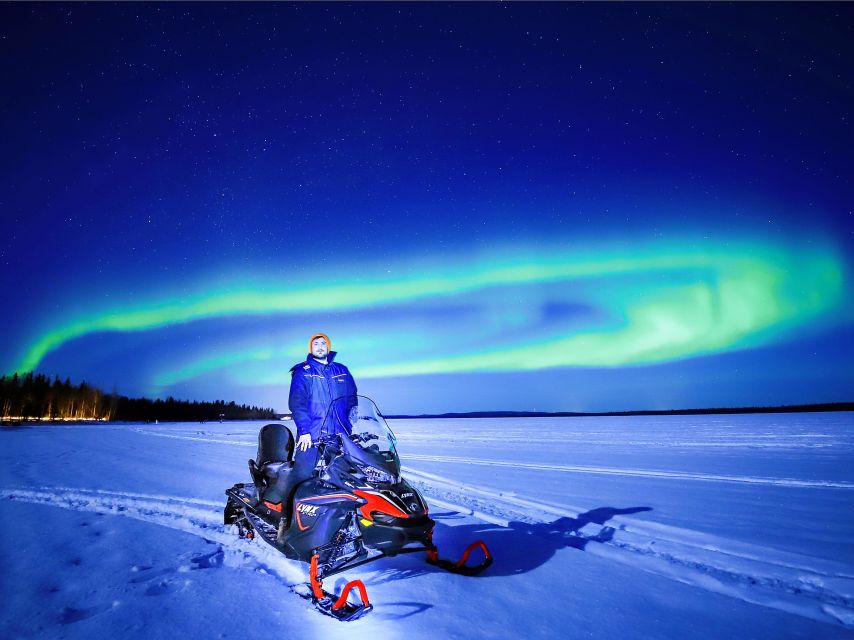 From Rovaniemi: Searching Aurora with Snowmobile - Leaving Rovaniemi under the Arctic night