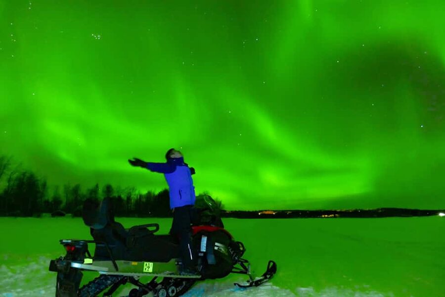 From Rovaniemi: Searching Aurora with Snowmobile - What the snowmobile route feels like