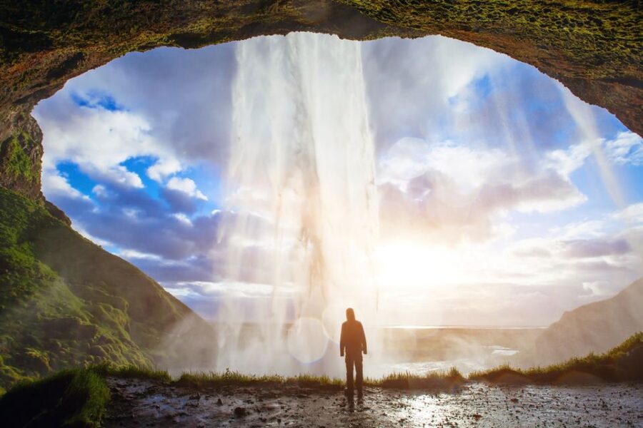 Iceland: South Coast and Northern Lights Tour - Skógafoss and the climb above the river