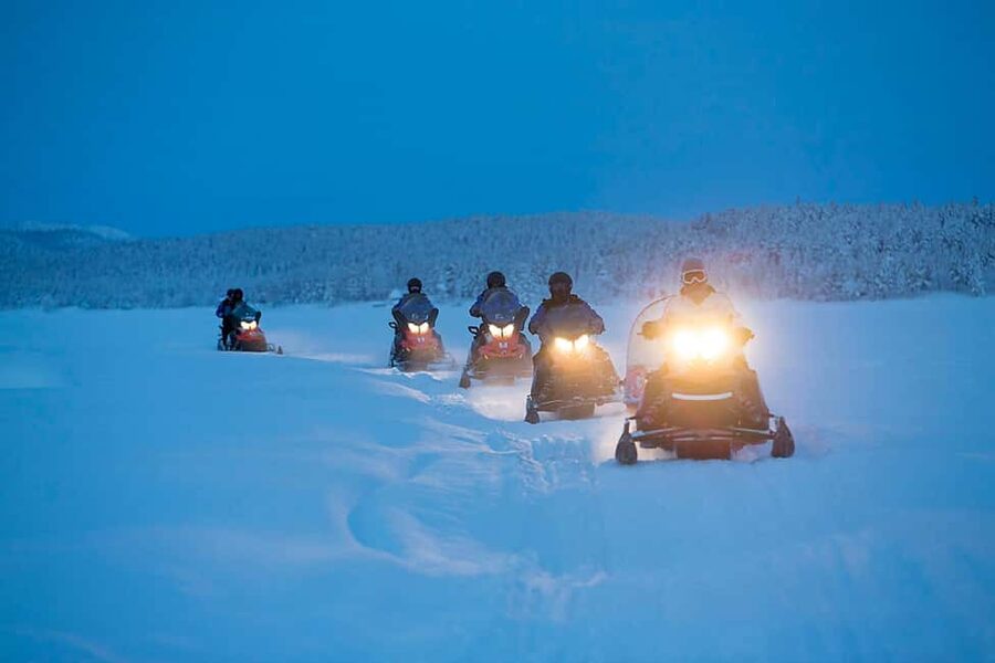 Kiruna: Northern Lights Snowmobile Tour with Transfer - Learning to drive before the forest route