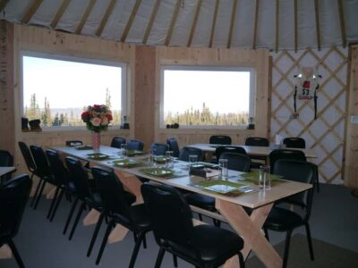 Late Night Yurt Dinner and Northern Lights