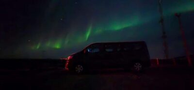 Northern Lights by Minivan with hot drinks and snacks