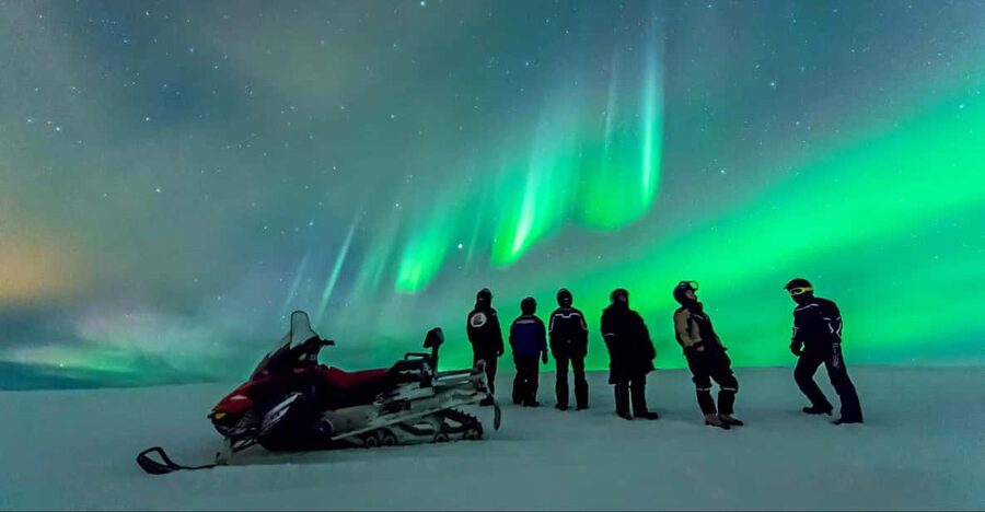 Levi: Northern Lights Snowmobile Safari and Campfire Picnic - A Campfire With Sausages and Hot Tea