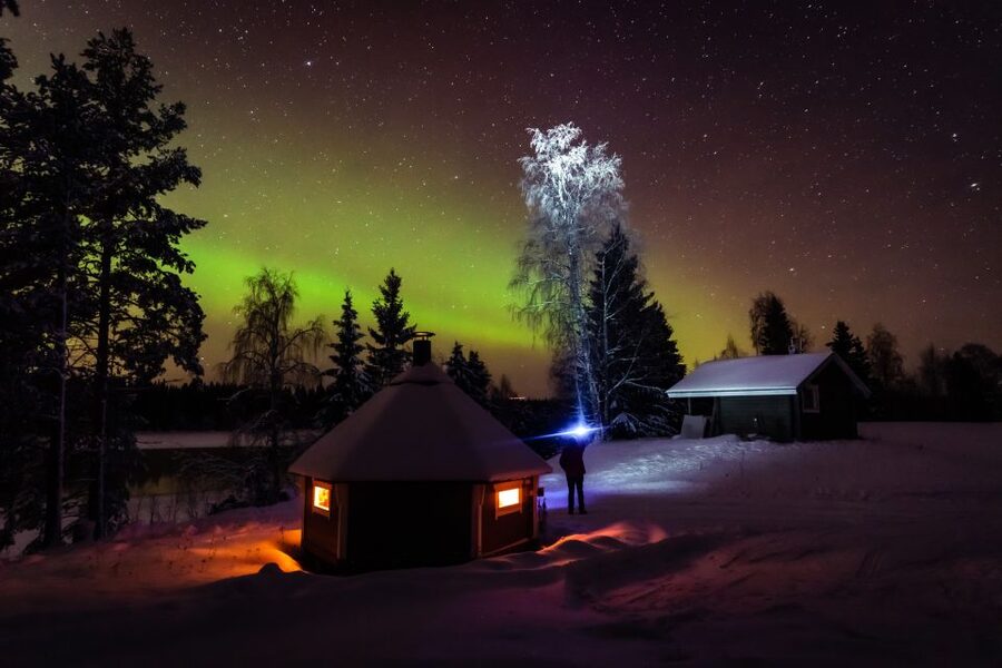 Levi: Northern Lights Tour by Minivan - Leaving Levi after dark