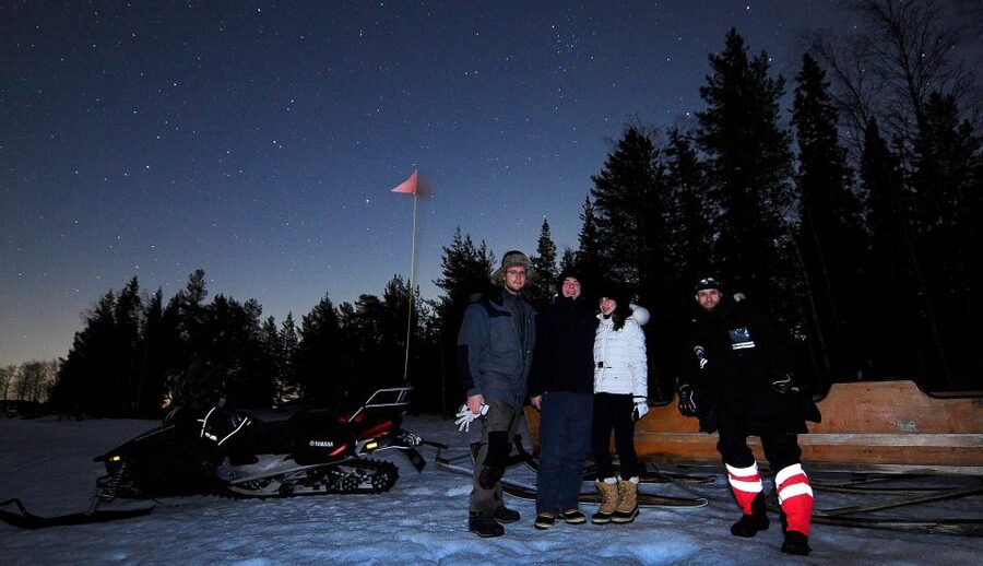 Luleå : Northern Lights Tour on a Snowmobile drawn Sled - Crossing frozen sea and moving between islands