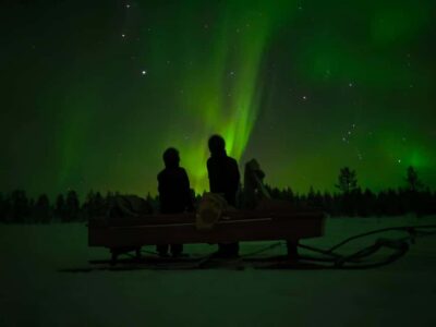 Muotkantunturi Park, Inari – Intense Northern Lights on a Lappish Sleigh
