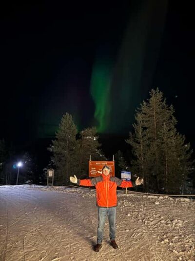 Northern Lights Snowshoe Hike in Levi with Latvian Guide