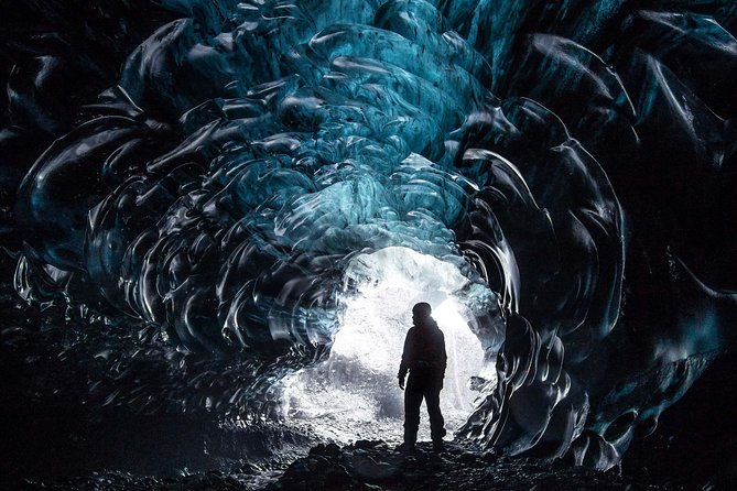 Private 2-Day Glacier Lagoon, Ice Cave and Northern Lights - Diamond Beach gives the ice a black-sand stage