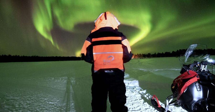 Rovaniemi: Search for Northern Lights Snowmobiling Trip - Seeing the northern lights from the forest